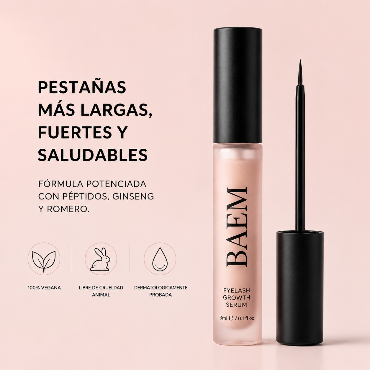 BAEM Serum: Pestañas más largas, fuertes y saludables