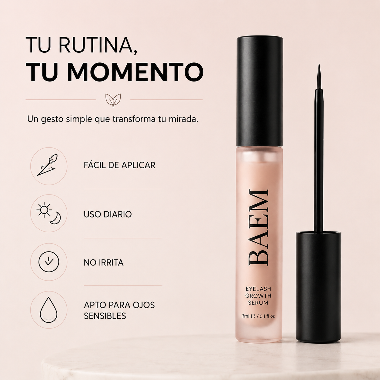 BAEM Serum: Pestañas más largas, fuertes y saludables