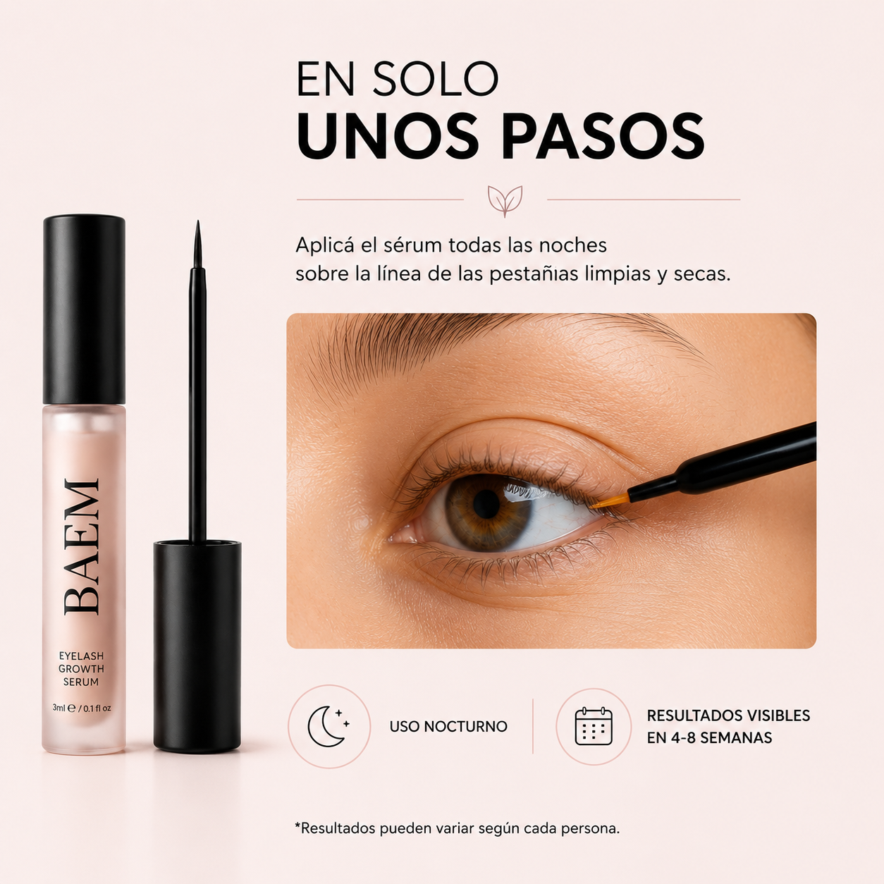 BAEM Serum: Pestañas más largas, fuertes y saludables