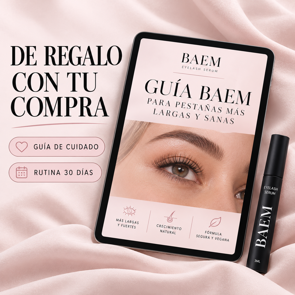 BAEM Serum Crecimiento Pestañas Y Cejas Multipeptido